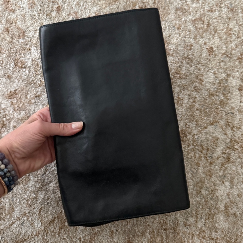 YSL Gunmetal Leather Clutch - Picture 6 of 10